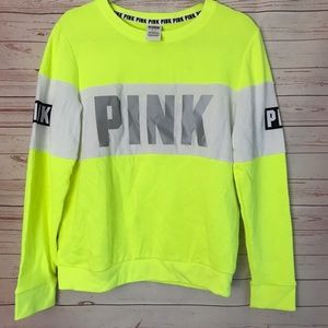 Victoria's Secret Pink nwot neon yellow crewneck